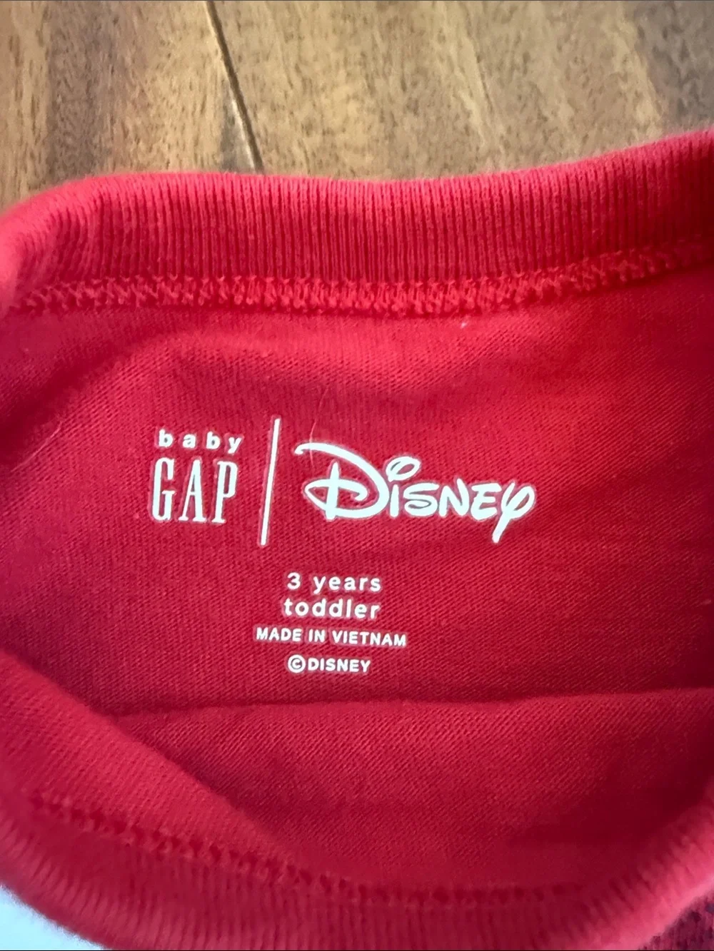 GAP Red Long-Sleeve Disney Character Tee